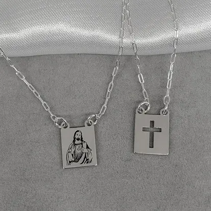 ESCAPULÁRIO SAGRADO CORAÇÃO JESUS/CRUZ VAZADO
